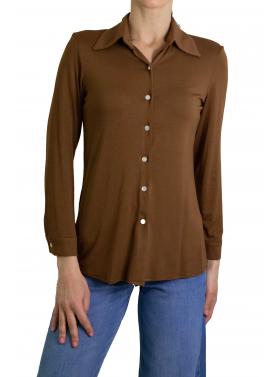 Camicia tinta unita in viscosa